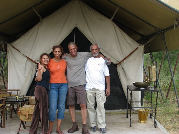 Lorilie, Kay, Kenneth, Charles at Mobile Tent